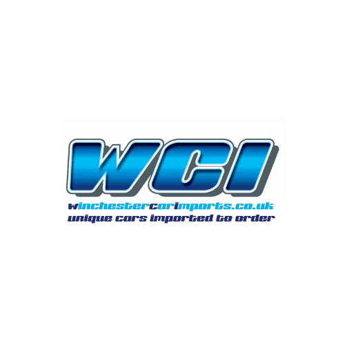 Logo of Winchester Car Imports with blue gradient text.